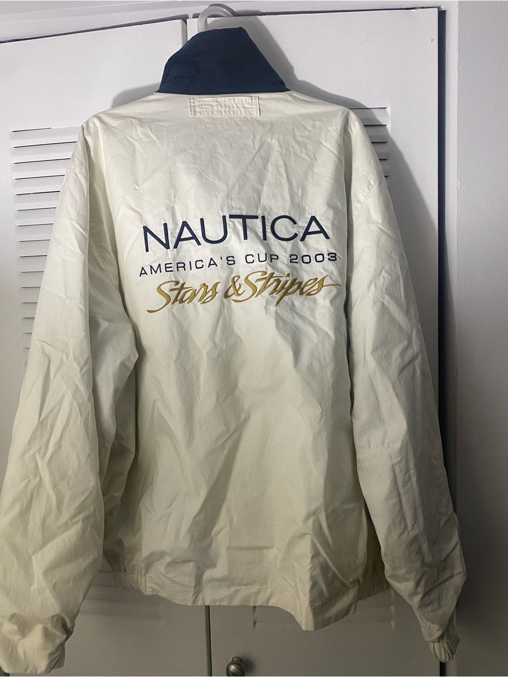 Nautica Light Blue reversible Windbreaker with Navy & Red Patch
